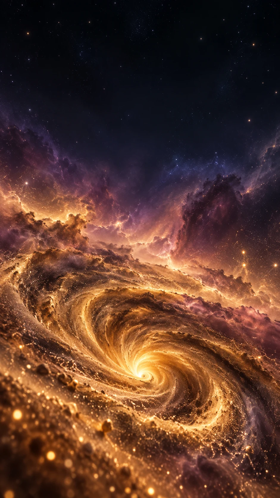 金紫渐变宇宙沙暴原创手机壁纸