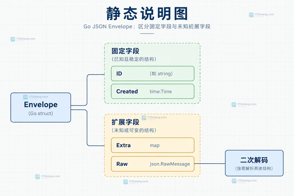Go JSON 数字保留与 RFC3339 时间解析的静态关系图