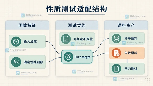 哪些函数适合做性质测试，哪些更适合示例断言