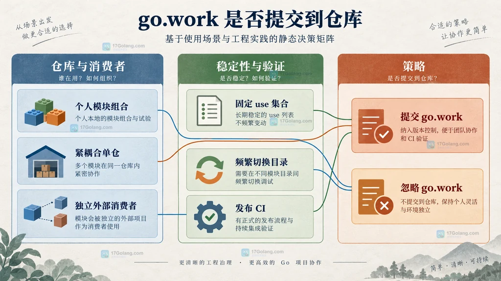go.work 提交或忽略的仓库协作决策矩阵