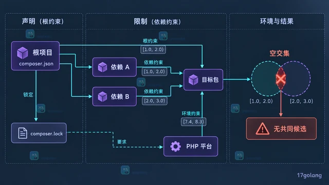 Composer 依赖冲突怎么读：从版本约束找到最小调整