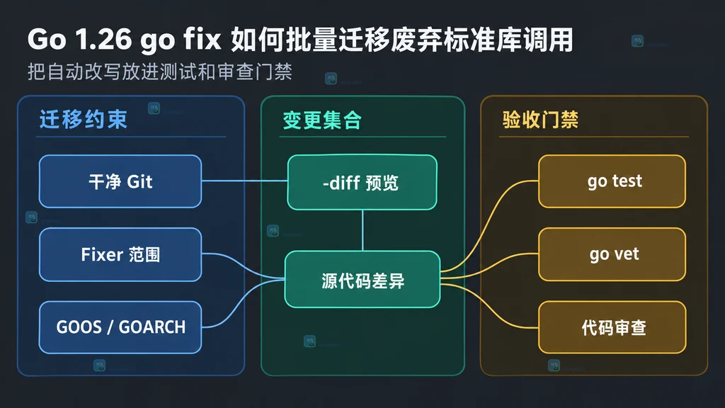 Go 1.26 go fix 迁移约束与审查门禁静态关系