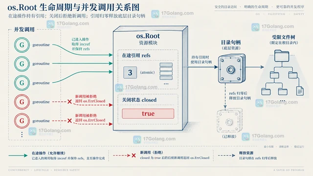 关闭 os.Root 后并发中的文件操作会发生什么