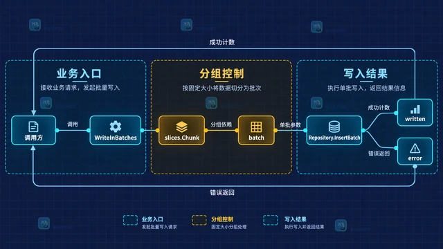 slices.Chunk 如何把批量写入拆成固定大小分组