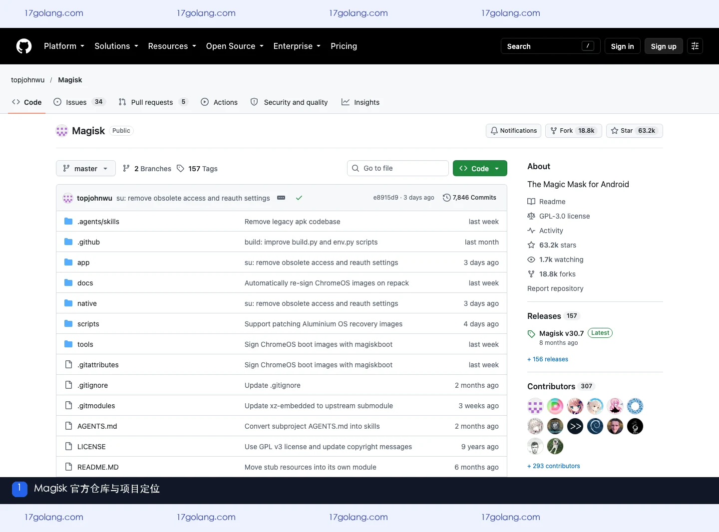 magisk 官方 GitHub 仓库入口与项目定位
