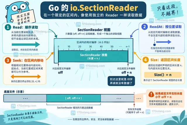 Go io.SectionReader 怎么把大文件的一段导出成独立 Reader