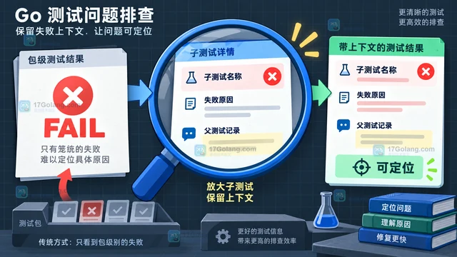 Go testing.T.Run 返回 false 时怎样让父测试保留失败上下文
