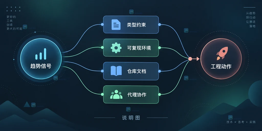 AI 工具试用从基线、低风险任务、CI 护栏、人工审查到回滚的五步闭环说明图
