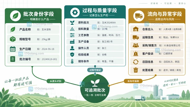 农产品加工企业建立批次追溯记录要记录哪些字段