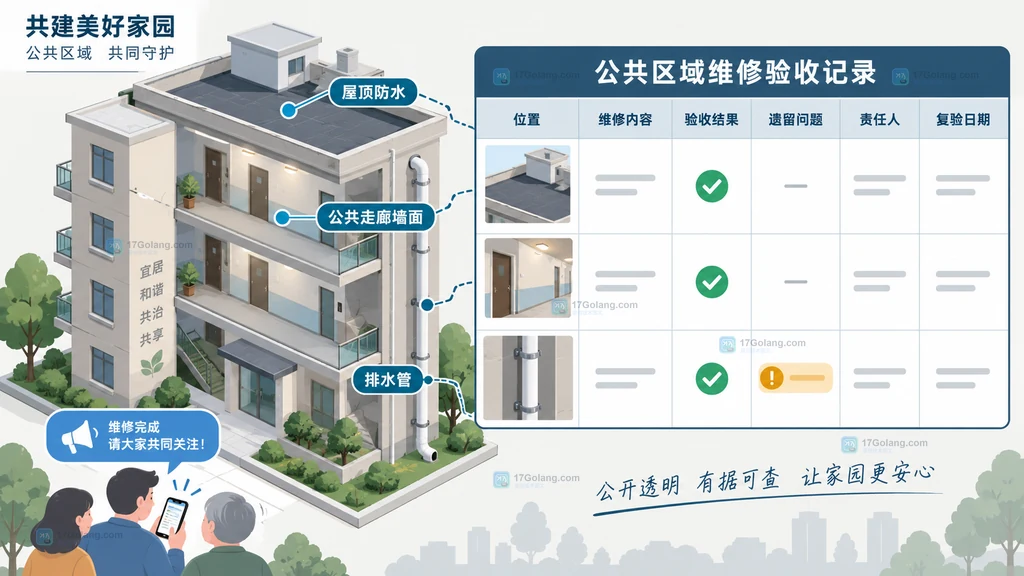 公共部位维修验收记录字段关系静态说明图