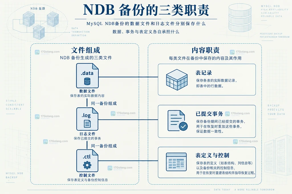 NDB备份文件与内容职责静态结构图