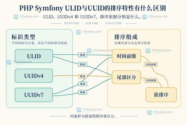 PHP Symfony ULID与UUID的排序特性有什么区别