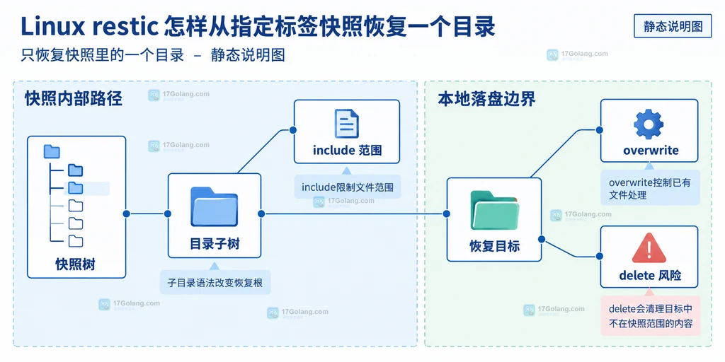restic仓库通过标签和主机过滤得到快照集合并选择具体快照或latest的静态结构说明图