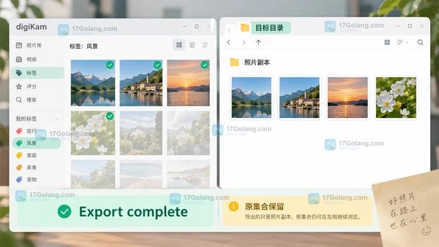 digiKam怎样按标签筛选并导出照片副本