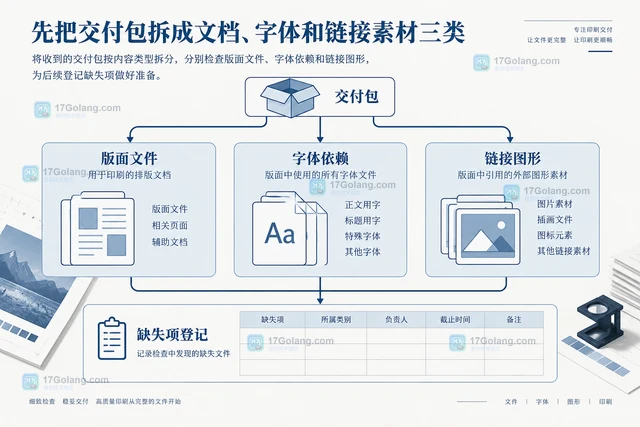 印刷文件交付时怎样登记缺失字体与链接素材