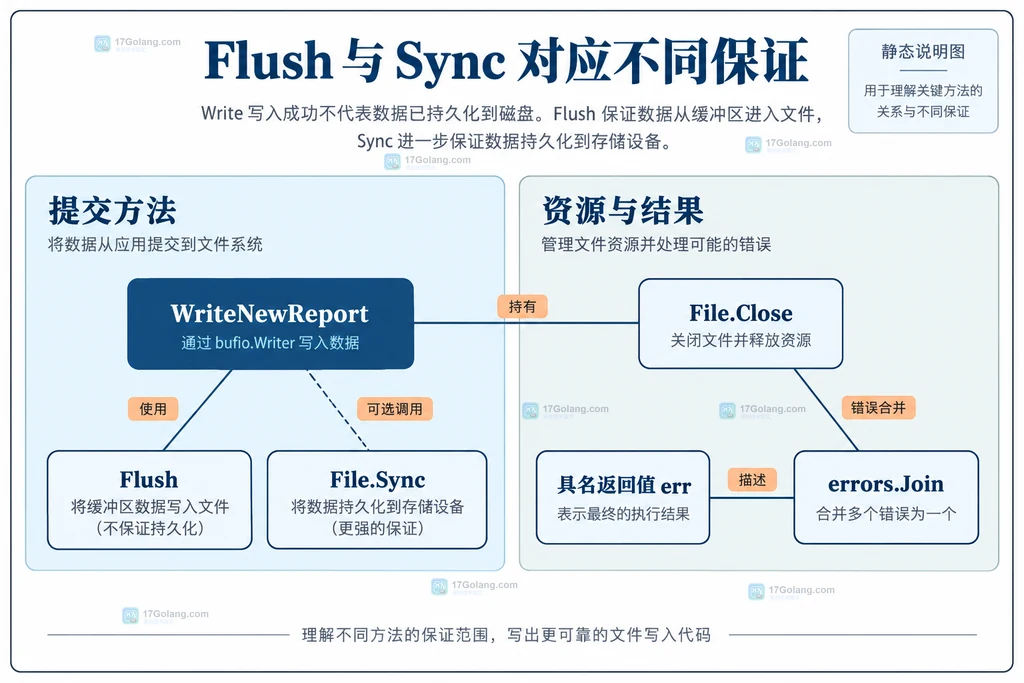 WriteNewReport与Flush、File.Sync、File.Close及具名错误返回值之间的静态责任关系