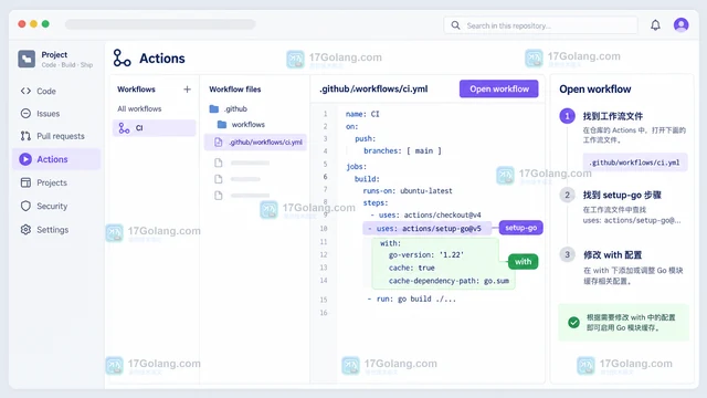 GitHub Actions 怎样缓存 Go 模块