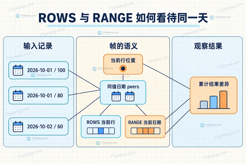 按日期累计的窗口帧组成