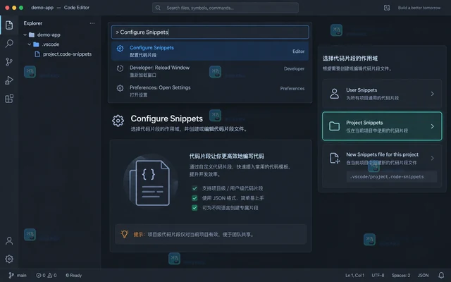 VS Code 怎样让项目级代码片段随仓库共享
