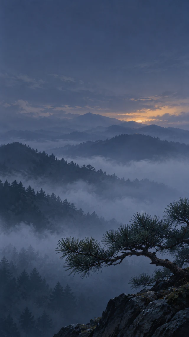 松针雾岭手机壁纸怎样避免远景压住图标