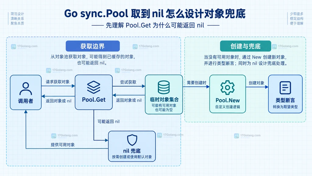 Pool New 工厂、调用者、独立结果和清理后的对象归还关系