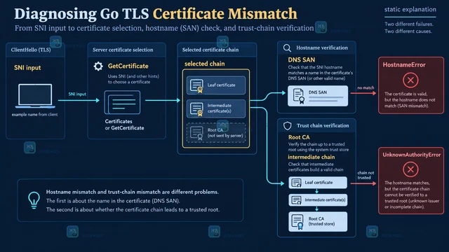Go TLS SNI 与证书选择不匹配的定位