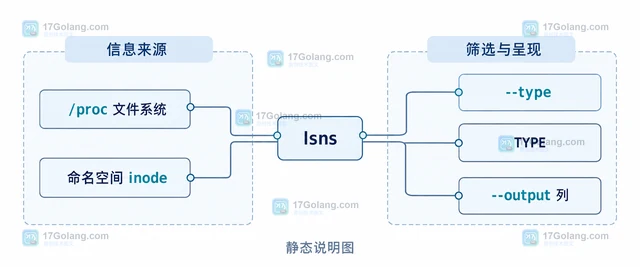 Linux lsns 怎样按类型和 PID 筛选命名空间