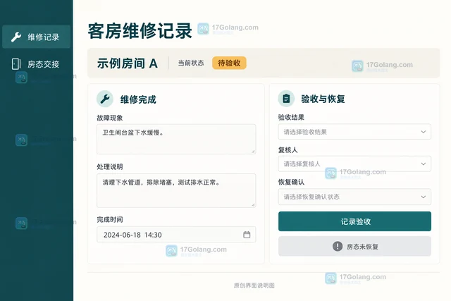 酒店客房维修闭环记录如何划分处理状态