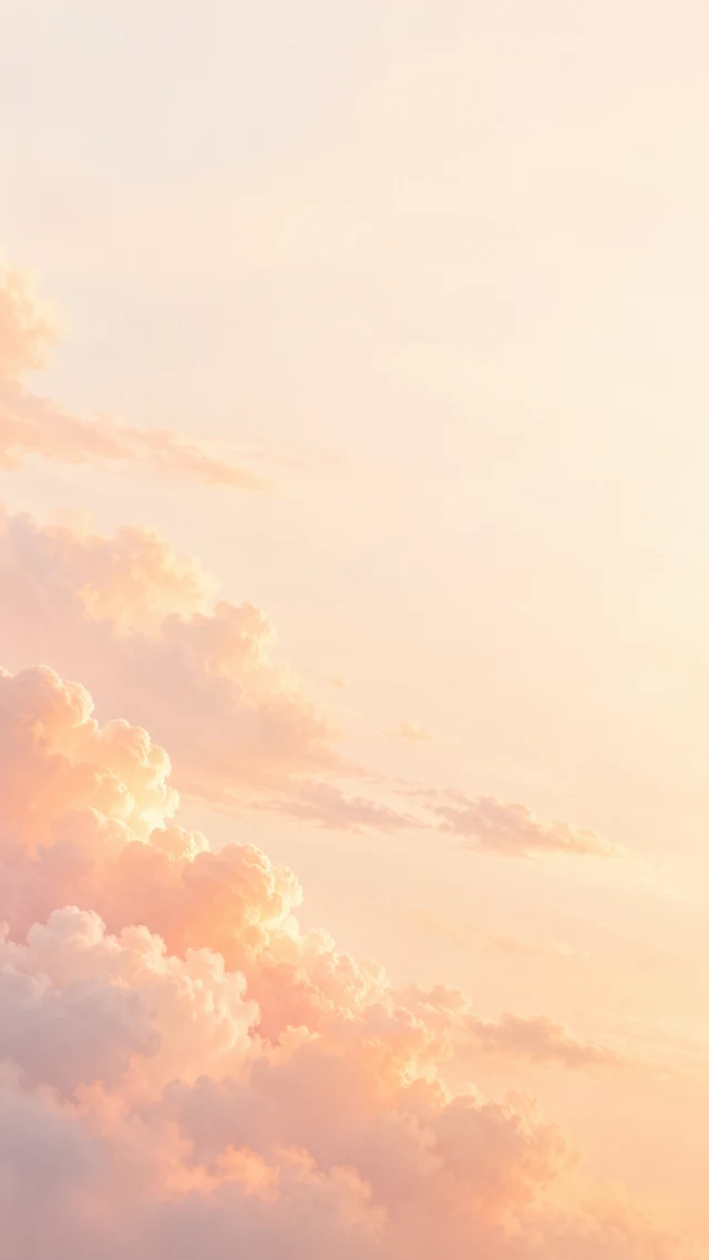 蜜桃云团手机壁纸的轻盈负空间