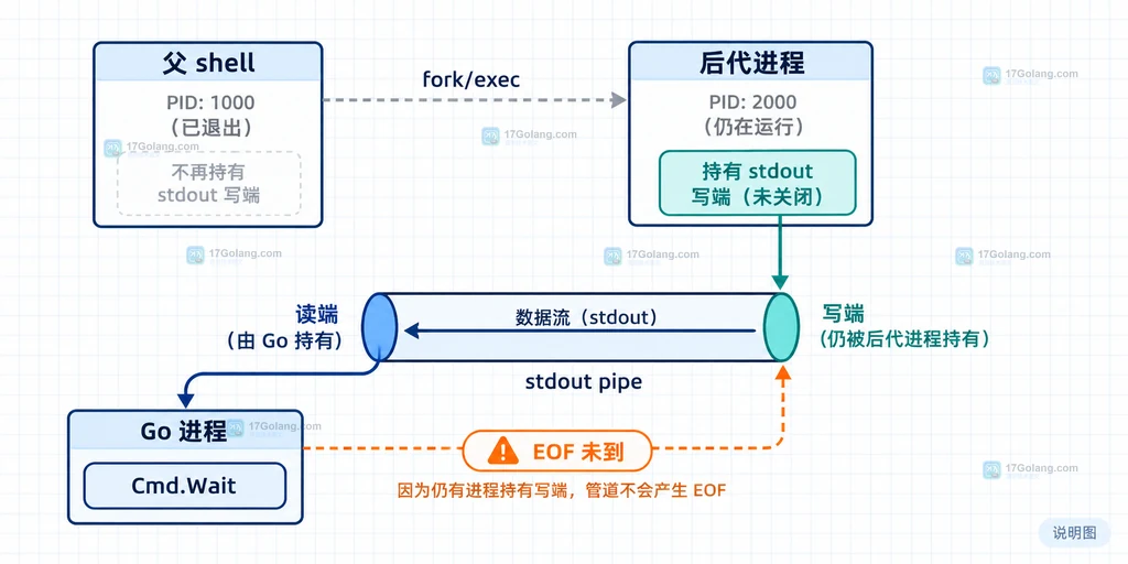 Go WaitDelay 对进程未退出和标准流未关闭两种延迟的处理边界