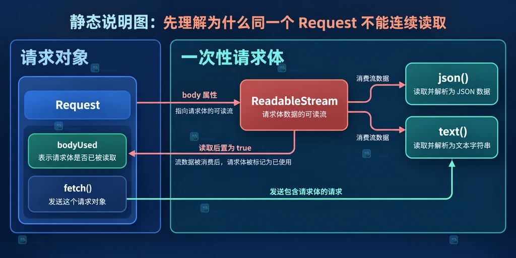 原始 Request 分出审计副本和 fetch 副本的静态关系图,包含 clone、json 和发送分支