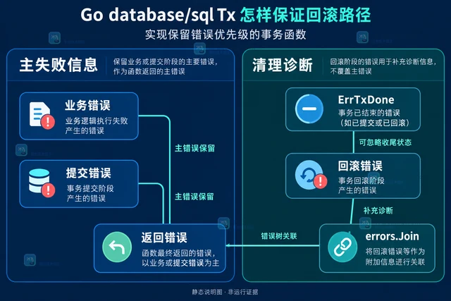Go database/sql Tx 怎样保证回滚路径