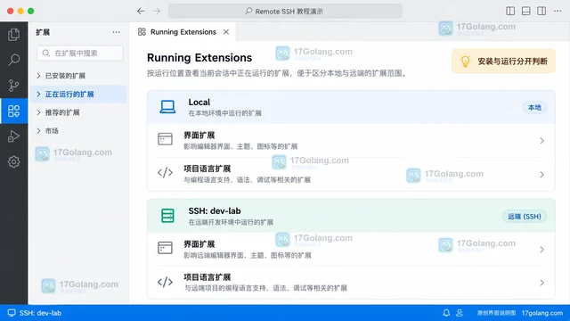 VS Code Remote SSH 怎样保留远端扩展范围