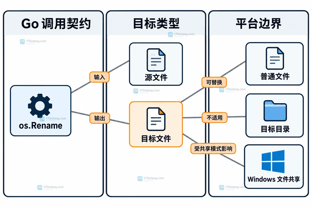 os.Rename、普通文件、目标目录与 Windows 文件共享的静态关系