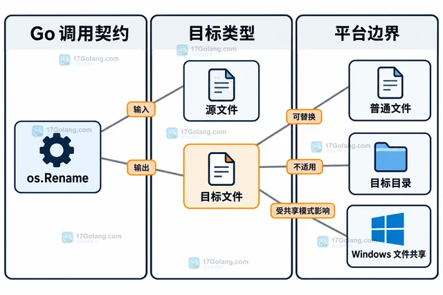 Go Windows 上 os.Rename 覆盖已有文件为什么失败