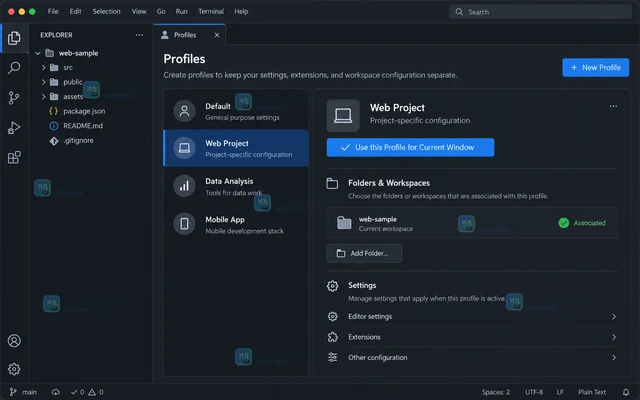 VS Code Profiles 怎样导出项目专用配置