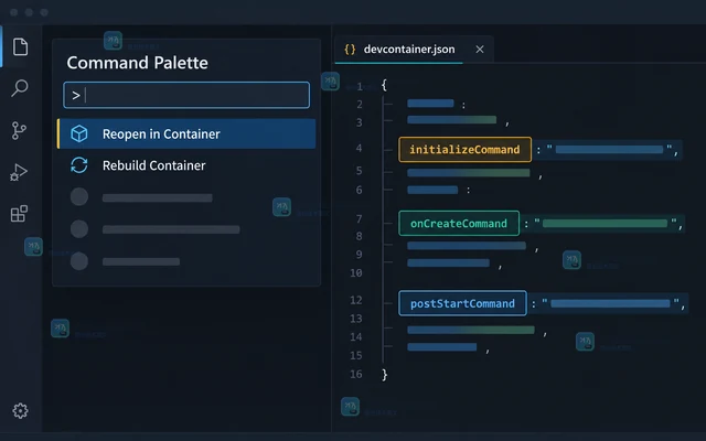 VS Code Dev Container 生命周期脚本怎样区分执行阶段