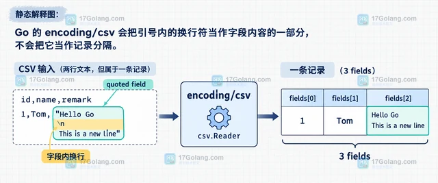 Go CSV 怎样处理带引号换行字段