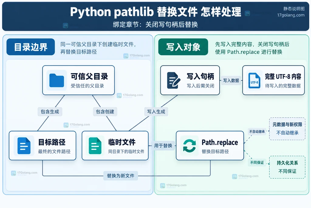 可信父目录中的目标路径临时文件与写入句柄静态结构图