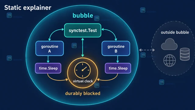 Go testing/synctest 怎样让测试等待虚拟时间推进