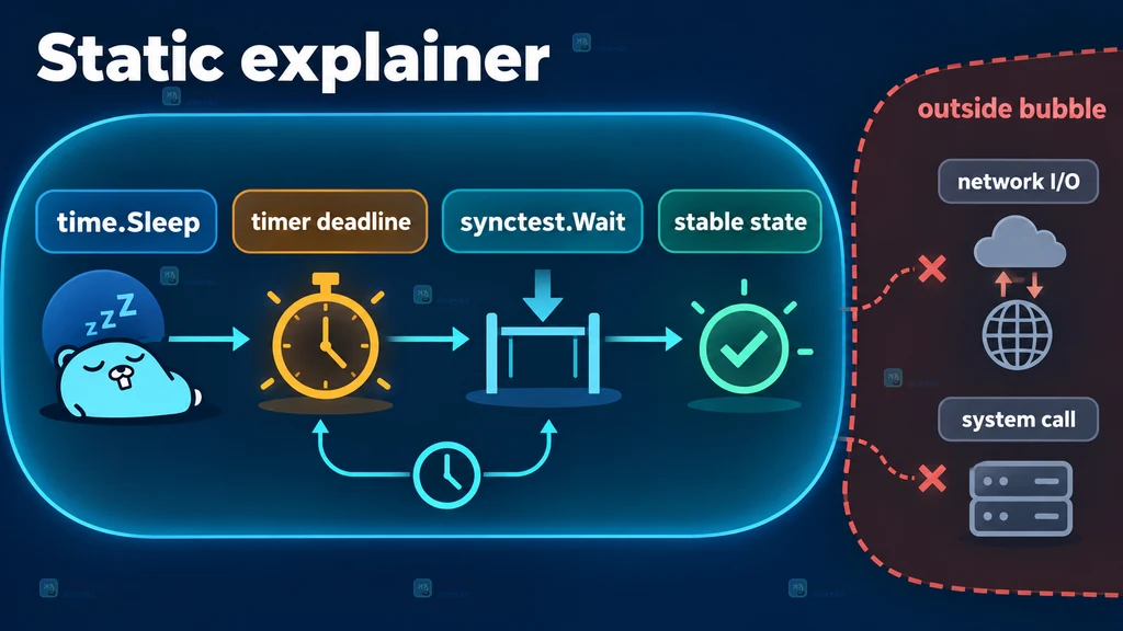 synctest.Wait 与 time.Sleep 协作关系说明图