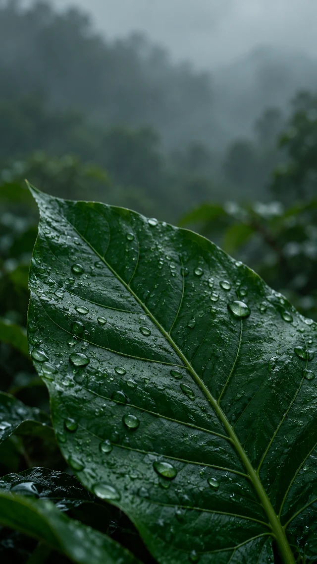 墨绿雨后叶脉 手机壁纸怎样控制微距纹理尺度