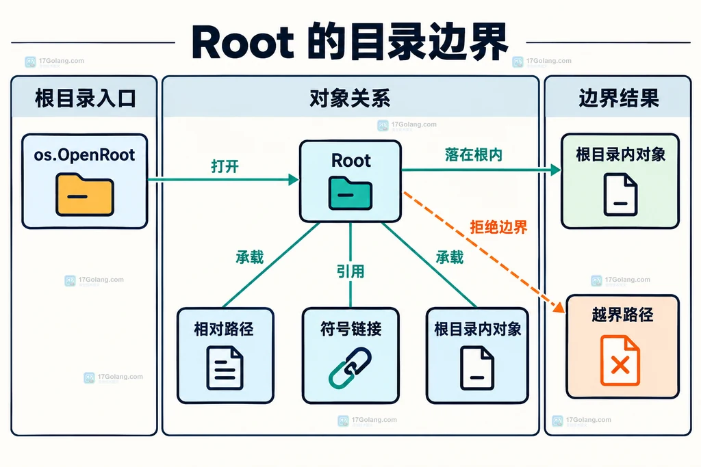 root.Readlink 读取目标文本与 root.Open 打开目标文件的职责边界