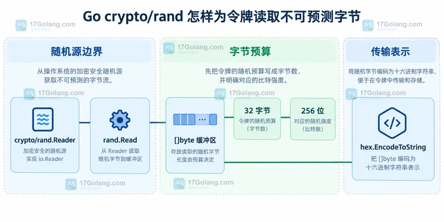 Go crypto/rand 怎样为令牌读取不可预测字节