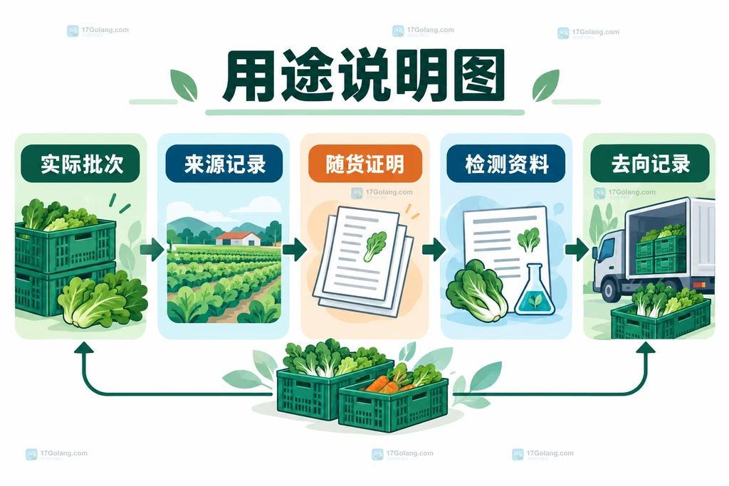 农产品批次与进货证明检测资料关联说明图