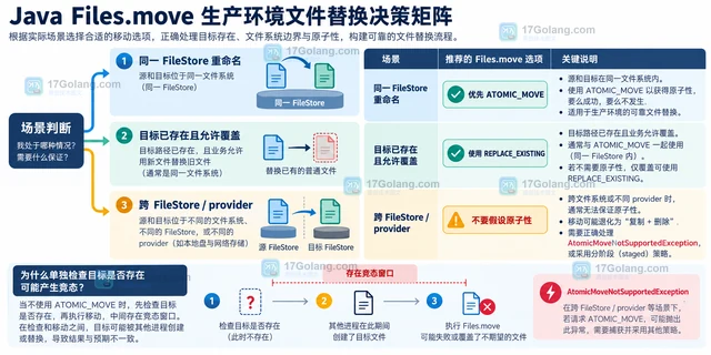 Java Files.move 怎样选择 ATOMIC_MOVE 与 REPLACE_EXISTING