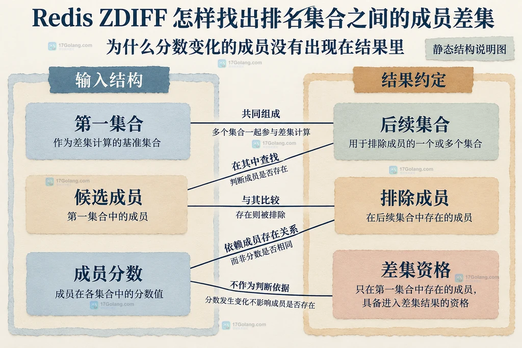 有序集合成员资格与分数属性关系图