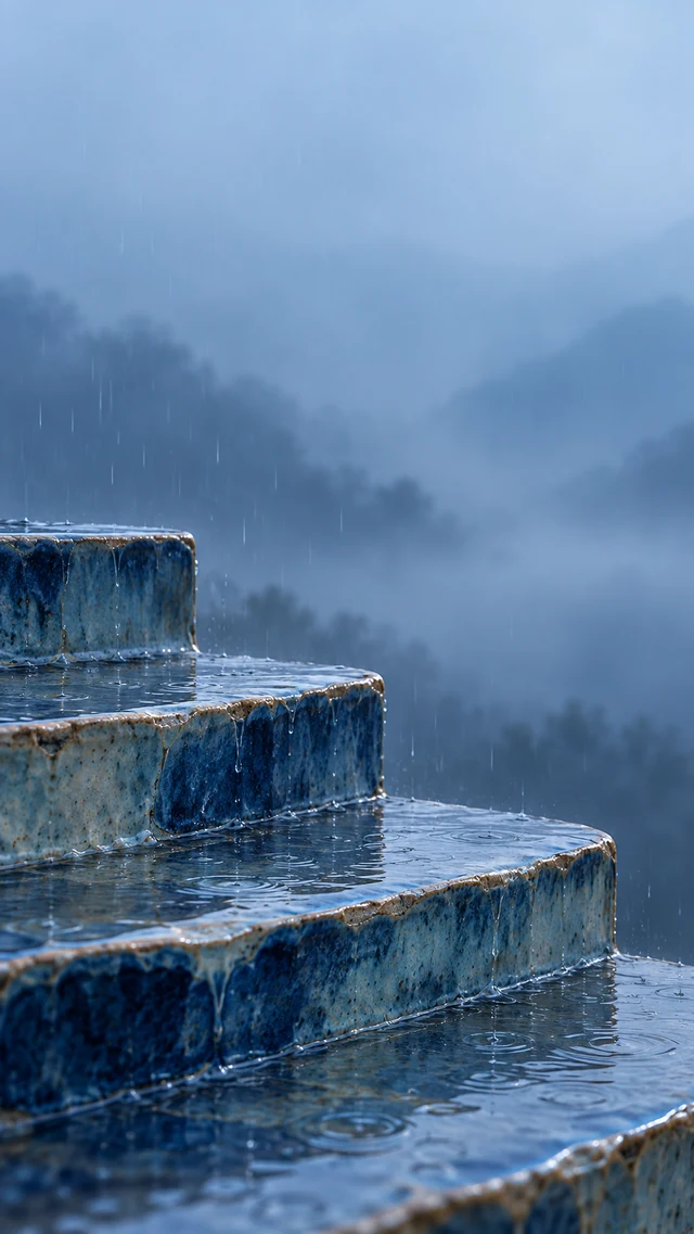 陶蓝雨阶 怎样做蓝陶台阶与细雨壁纸