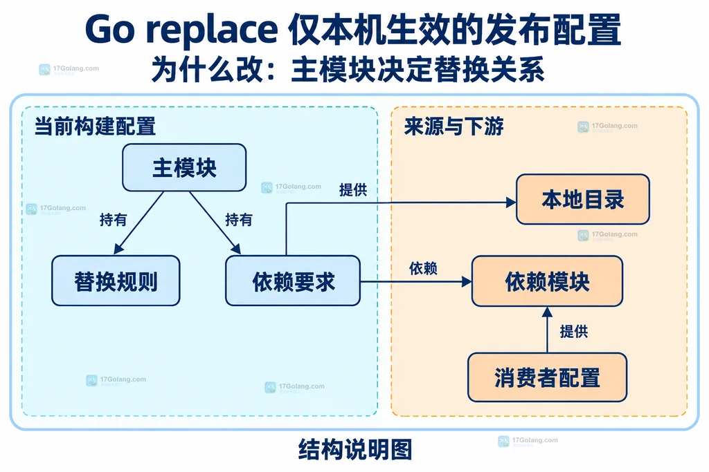 主模块、替换规则、依赖模块和本地目录的静态作用域关系