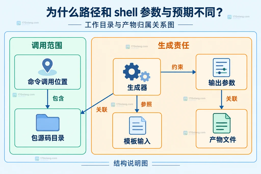 包源码目录、生成器、输出参数和产物文件的静态归属